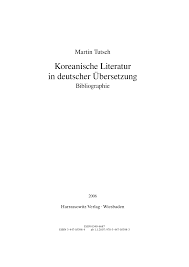 Koreanische Literatur in deutscher Übersetzung: Bibliographie